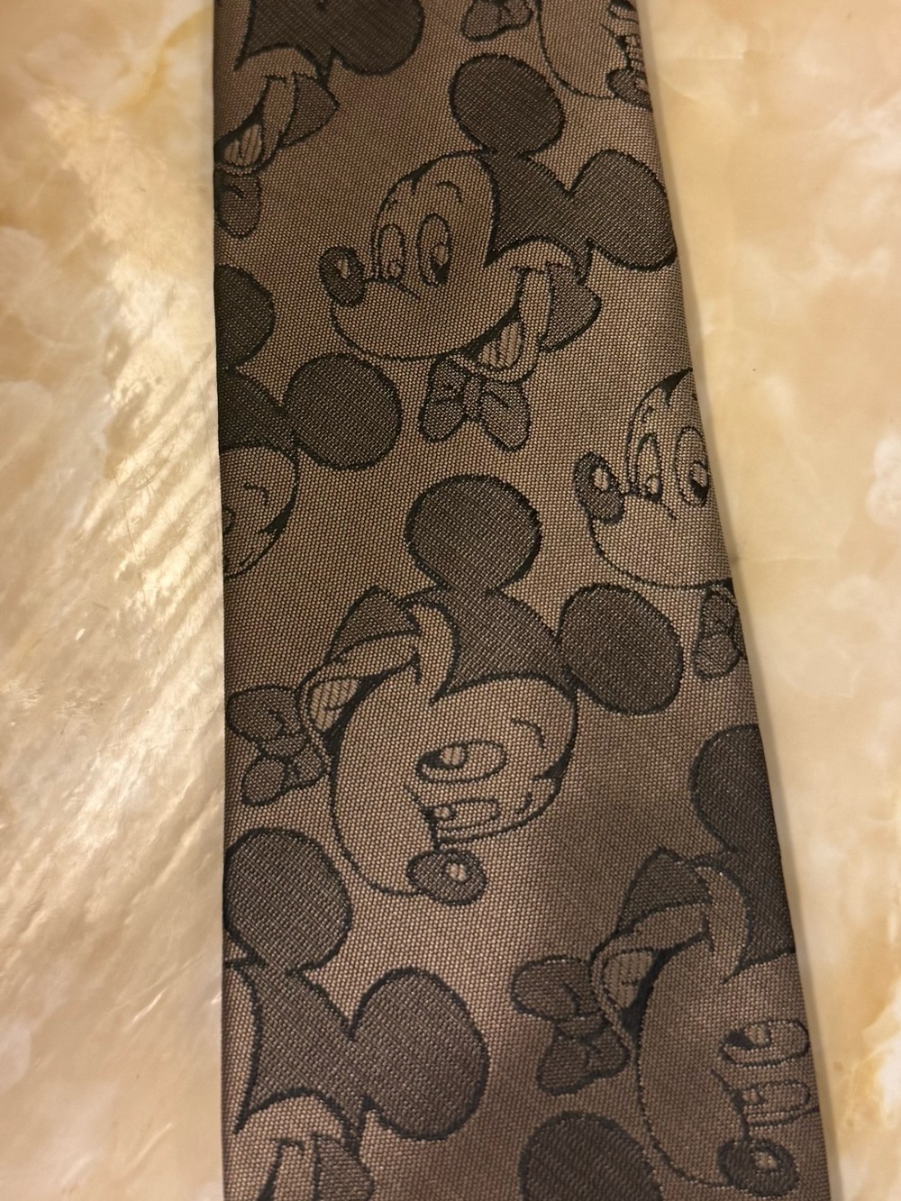Disney Brown and Black Mickey Mouse Jacquard Tie